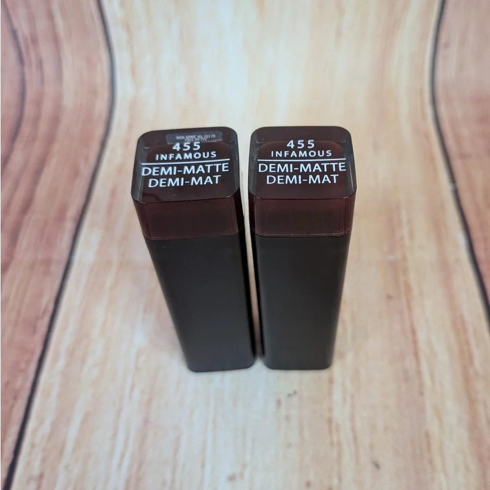 2 Pk Covergirl Demi-Matte Lipstick 455 Infamous 3.5g Each